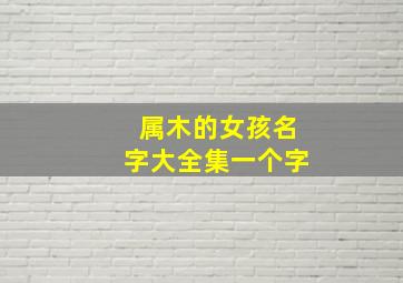 属木的女孩名字大全集一个字