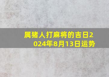 属猪人打麻将的吉日2024年8月13日运势