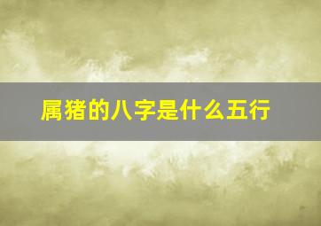 属猪的八字是什么五行