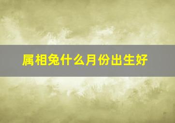 属相兔什么月份出生好