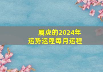 属虎的2024年运势运程每月运程