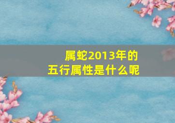 属蛇2013年的五行属性是什么呢