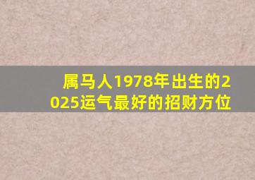 属马人1978年出生的2025运气最好的招财方位