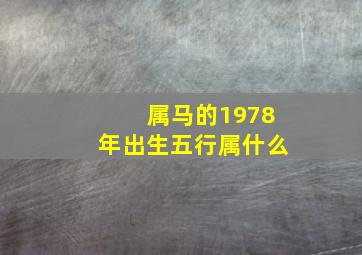 属马的1978年出生五行属什么