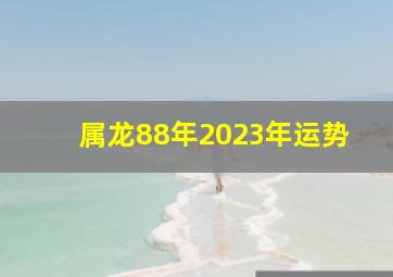 属龙88年2023年运势