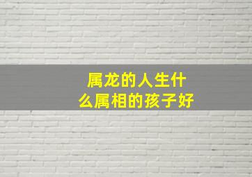 属龙的人生什么属相的孩子好