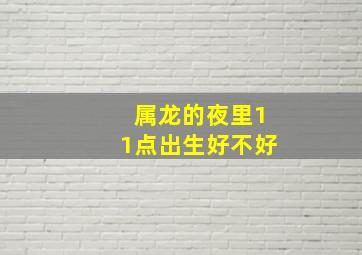 属龙的夜里11点出生好不好