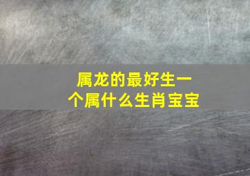 属龙的最好生一个属什么生肖宝宝