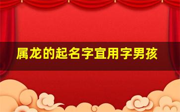 属龙的起名字宜用字男孩