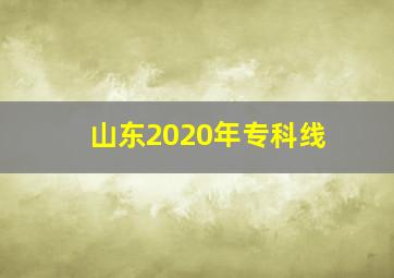 山东2020年专科线