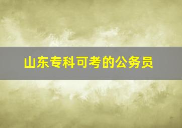 山东专科可考的公务员