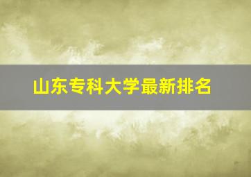 山东专科大学最新排名