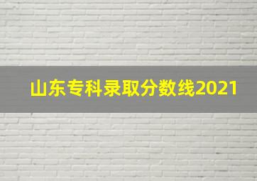 山东专科录取分数线2021