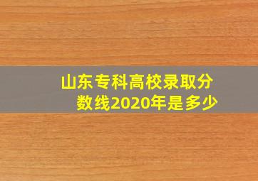 山东专科高校录取分数线2020年是多少