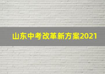 山东中考改革新方案2021