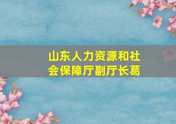 山东人力资源和社会保障厅副厅长葛