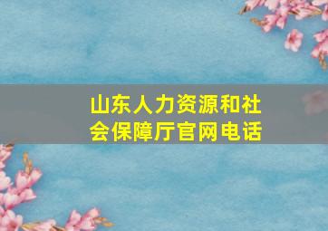 山东人力资源和社会保障厅官网电话