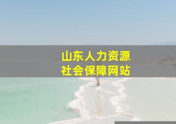 山东人力资源社会保障网站