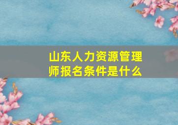 山东人力资源管理师报名条件是什么