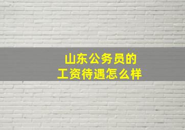 山东公务员的工资待遇怎么样