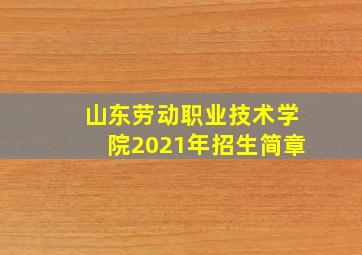 山东劳动职业技术学院2021年招生简章