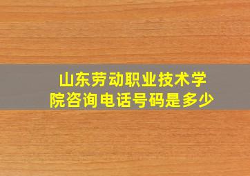 山东劳动职业技术学院咨询电话号码是多少