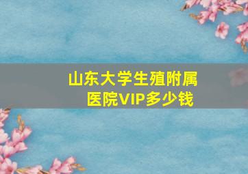 山东大学生殖附属医院VIP多少钱