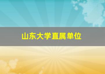 山东大学直属单位