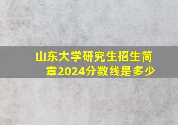 山东大学研究生招生简章2024分数线是多少