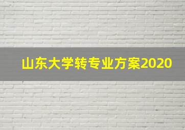 山东大学转专业方案2020