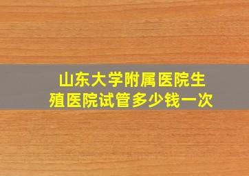 山东大学附属医院生殖医院试管多少钱一次