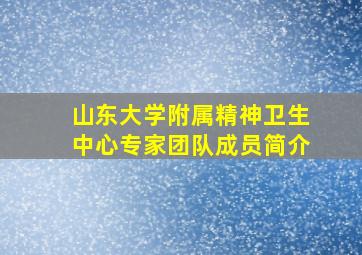 山东大学附属精神卫生中心专家团队成员简介