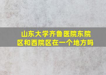 山东大学齐鲁医院东院区和西院区在一个地方吗