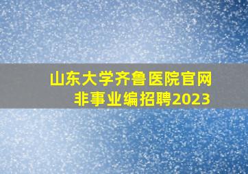 山东大学齐鲁医院官网非事业编招聘2023