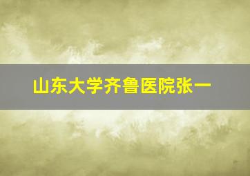 山东大学齐鲁医院张一