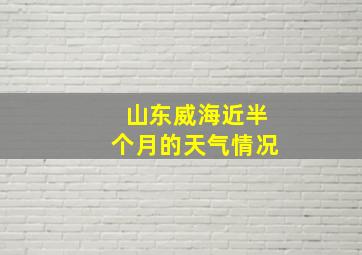 山东威海近半个月的天气情况