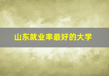 山东就业率最好的大学