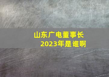 山东广电董事长2023年是谁啊