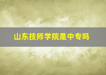 山东技师学院是中专吗