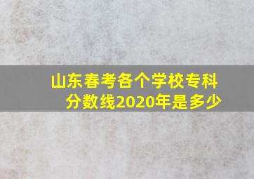 山东春考各个学校专科分数线2020年是多少