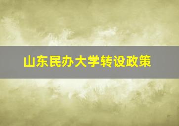 山东民办大学转设政策