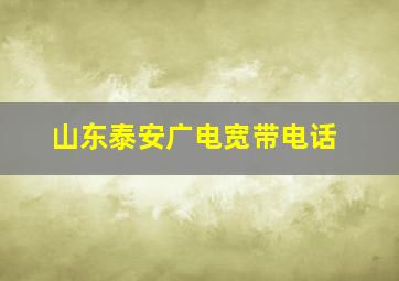 山东泰安广电宽带电话