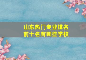 山东热门专业排名前十名有哪些学校