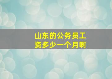 山东的公务员工资多少一个月啊