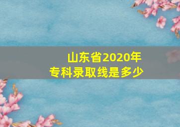 山东省2020年专科录取线是多少