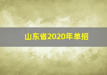 山东省2020年单招