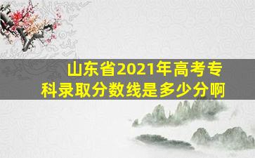 山东省2021年高考专科录取分数线是多少分啊