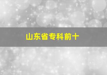 山东省专科前十