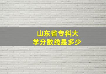 山东省专科大学分数线是多少