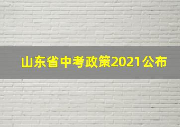 山东省中考政策2021公布